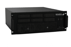 Black rackmount server with multiple drive bays